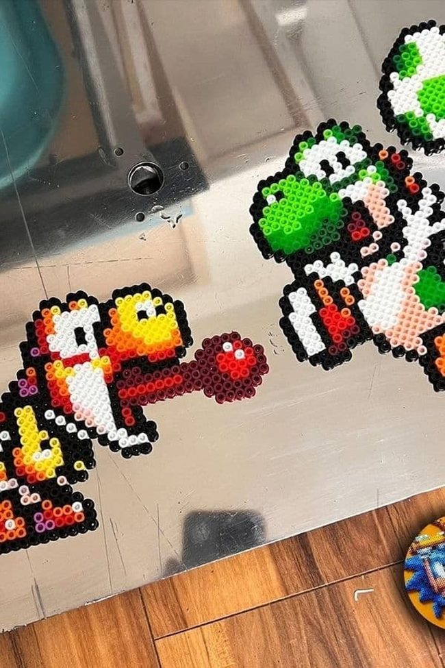 Colorful Pixel Beads Retro Art
