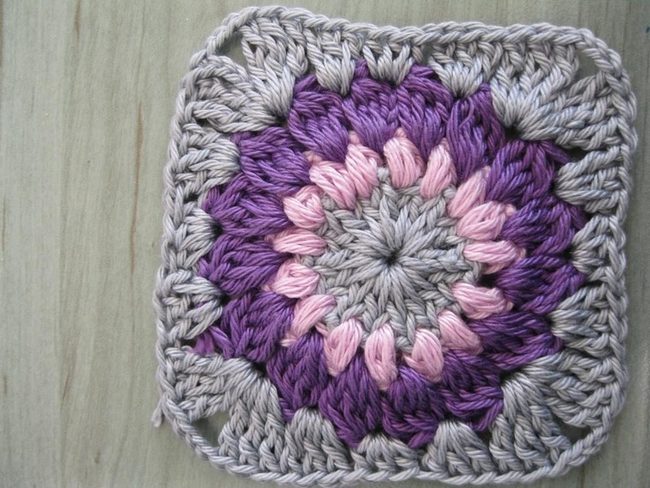 Purple Pink Crochet Flowers