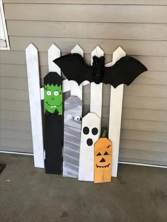 Painted Wood Halloween Figures