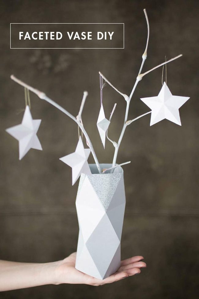 Geometric Gray Vases With Branches