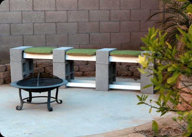 Industrial Block Bench With Hidden Storage