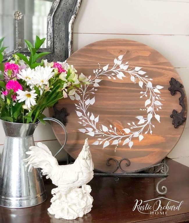 Wood Round Stencil Statement