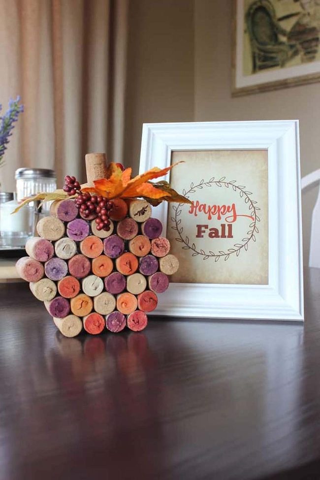 Wine Cork Pumpkin With Cinnamon Stem