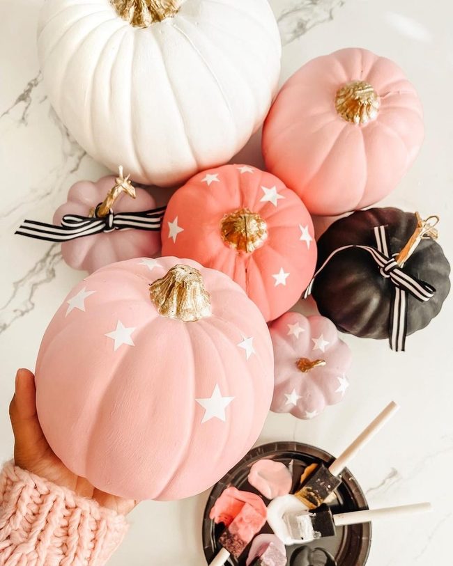 Soft Pink And Lavender Pumpkins