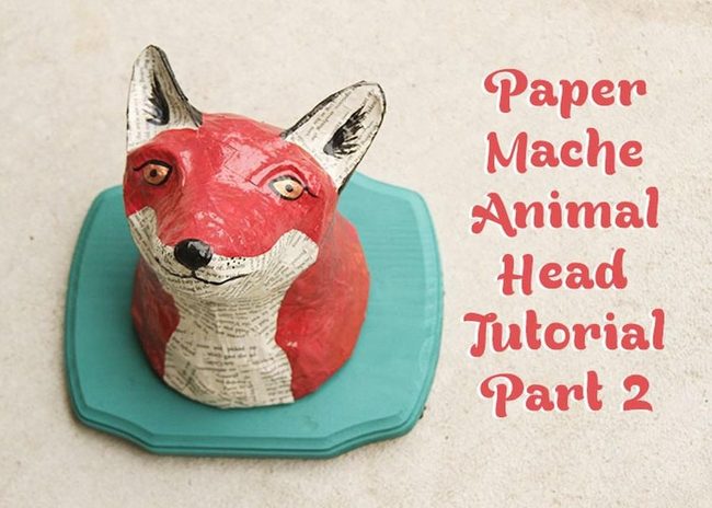 Red Paper Fox On Teal
