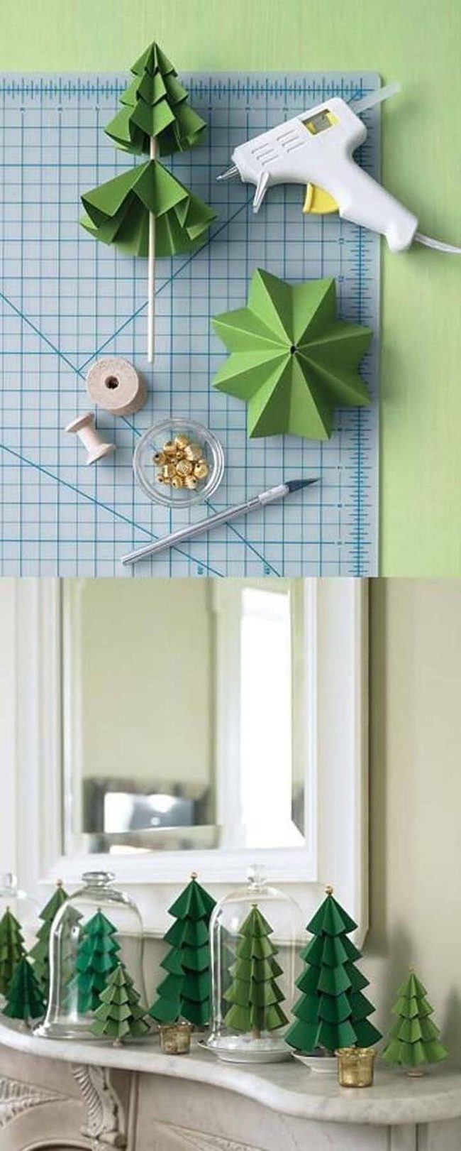 Stacked Paper Circles Into Trees