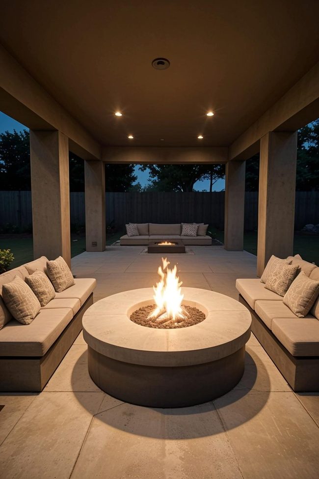 Sunken Concrete Fire Pit