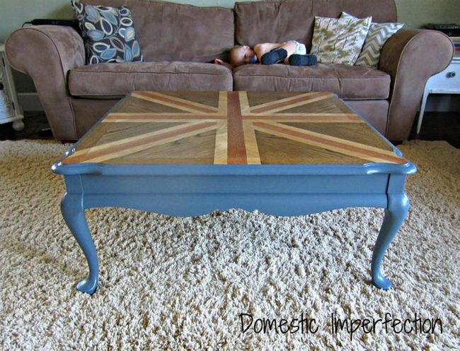 Blue-Legged Coffee Tables Brown Seating