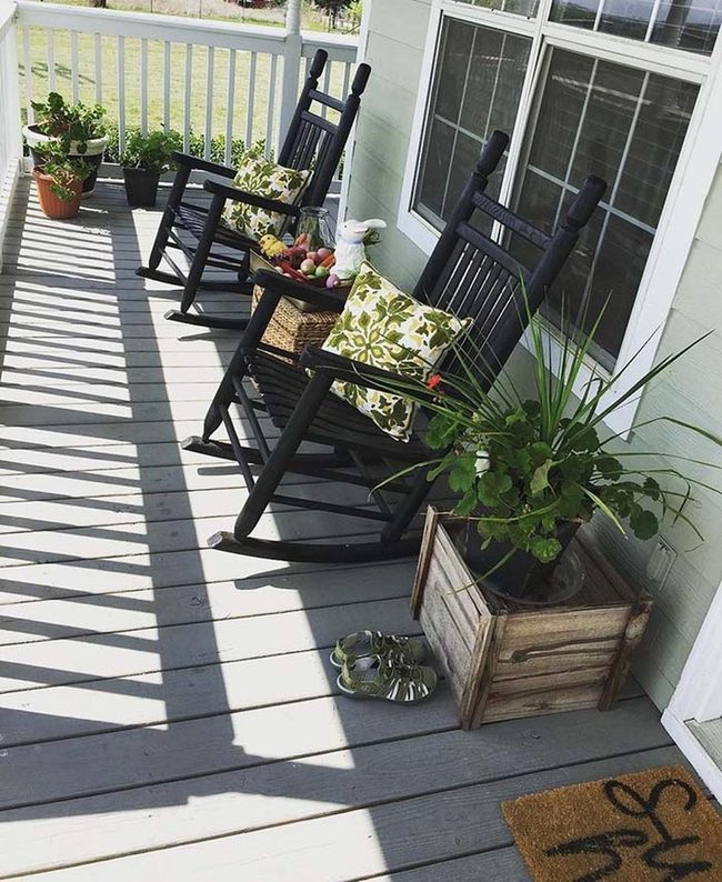Pastel Rocking Chairs Easter Porch