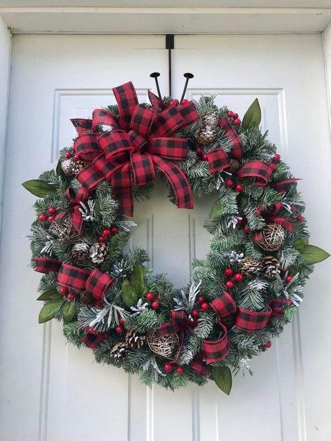 Frosted Evergreen Berry Wreath