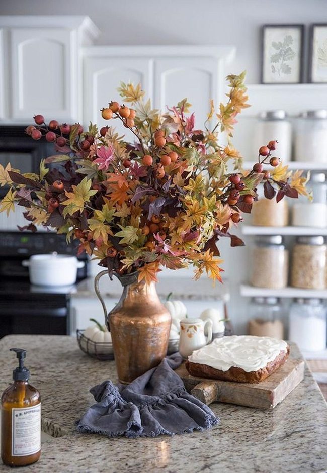 Copper Vase Autumn Harvest Kitchen