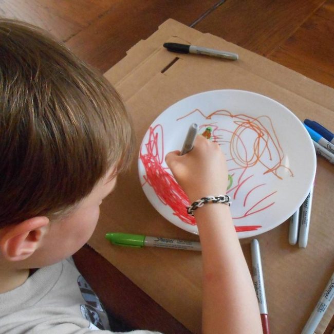Colorful Markers, White Plates, Pure Joy