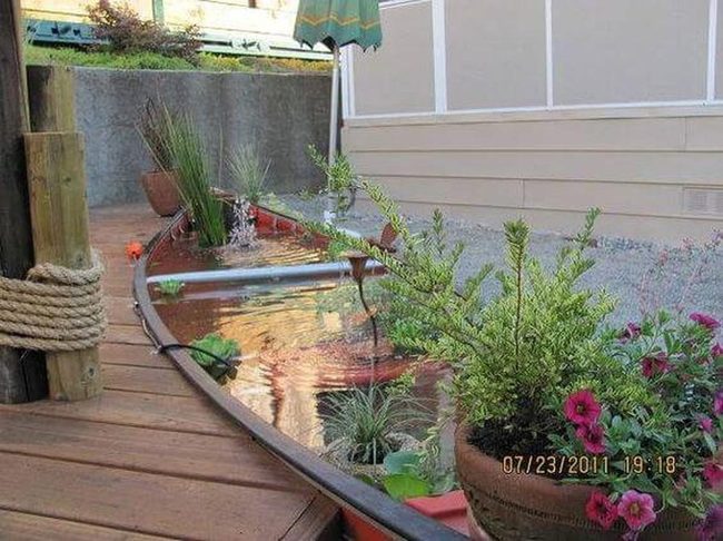 Blooming Boat Planters Garden