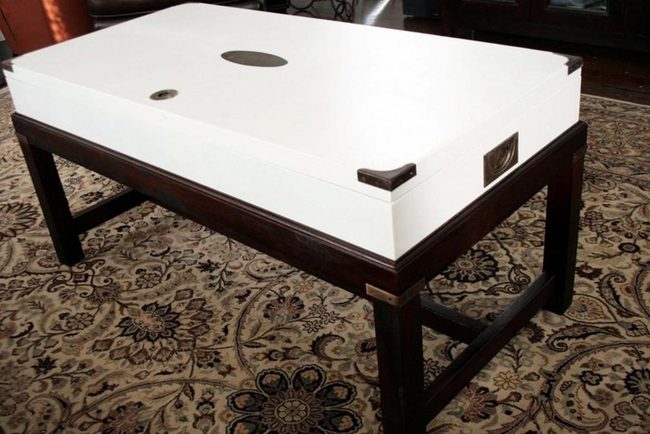 White Top Dark Wood Legs
