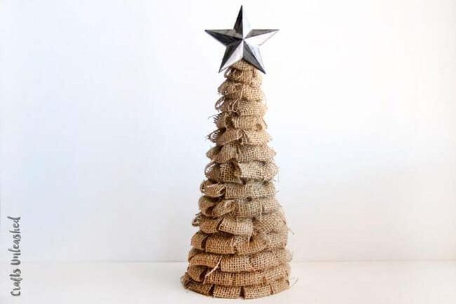 Brown Burlap Layered Tree