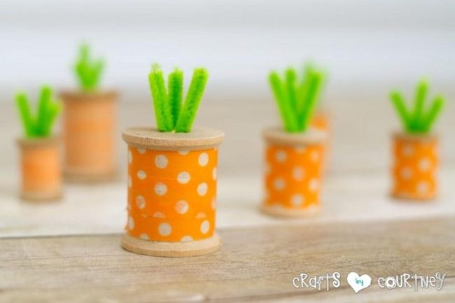 Orange Spools With Green Cacti