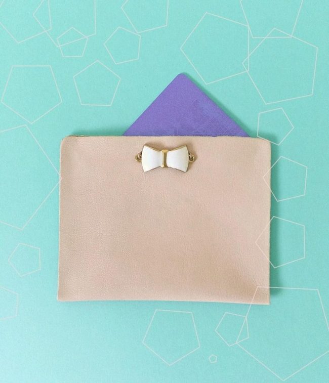 Beige Pouches Purple Surprise Inside