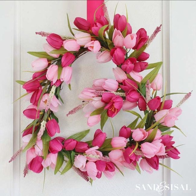 Tulip Wreath Spring Statement