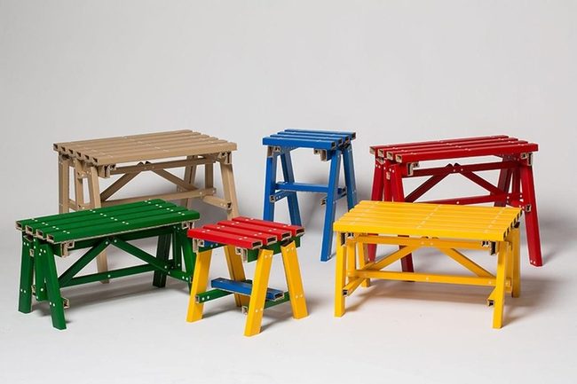 Multicolor Wooden Benches, Pure Joy