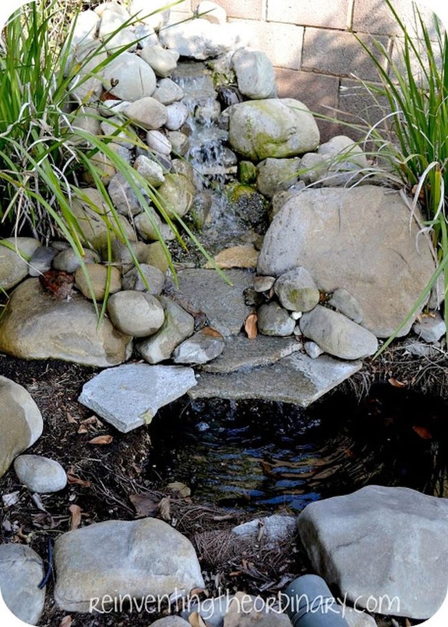 Beige Stone Waterfall Garden