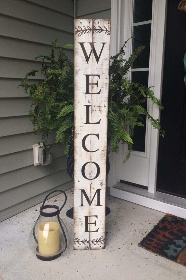 Weathered Wood Welcome Sign