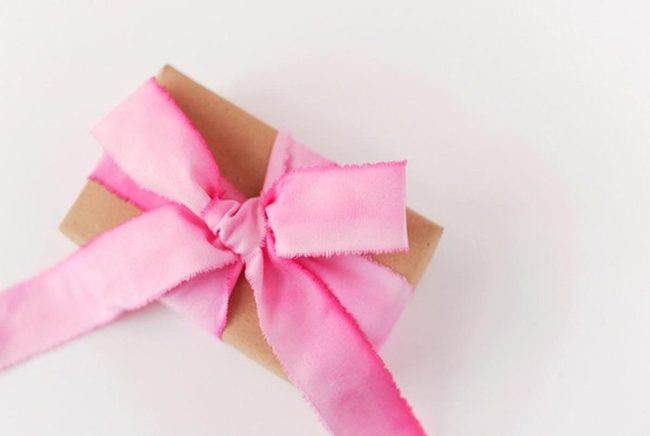 Pink Ribbon Brown Box Gift