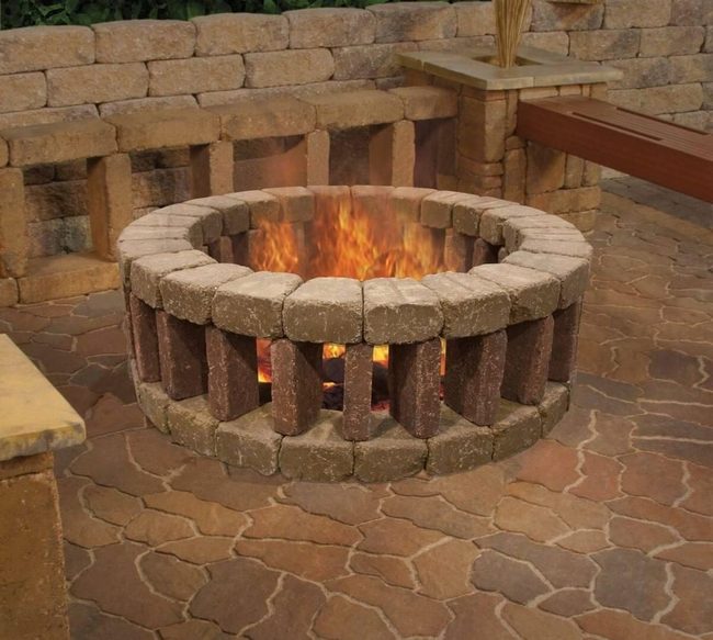 Concrete Blocks Fire Pit
