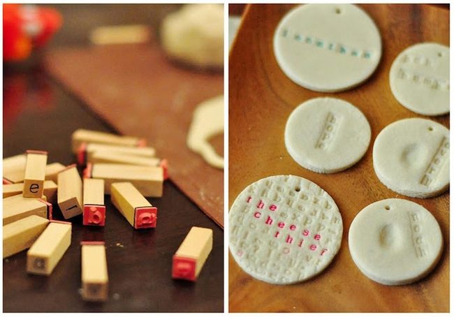 Red Ink Pressed Clay Stamps