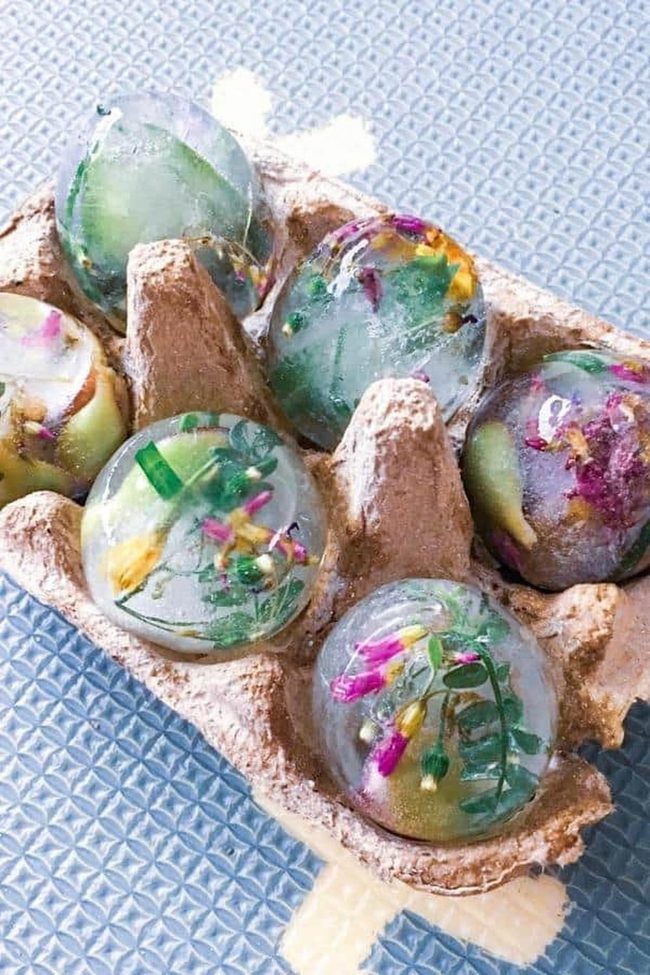 Translucent Ice Eggs With Flowers