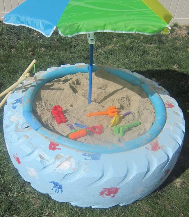 Colorful Tire Sandbox Retreat