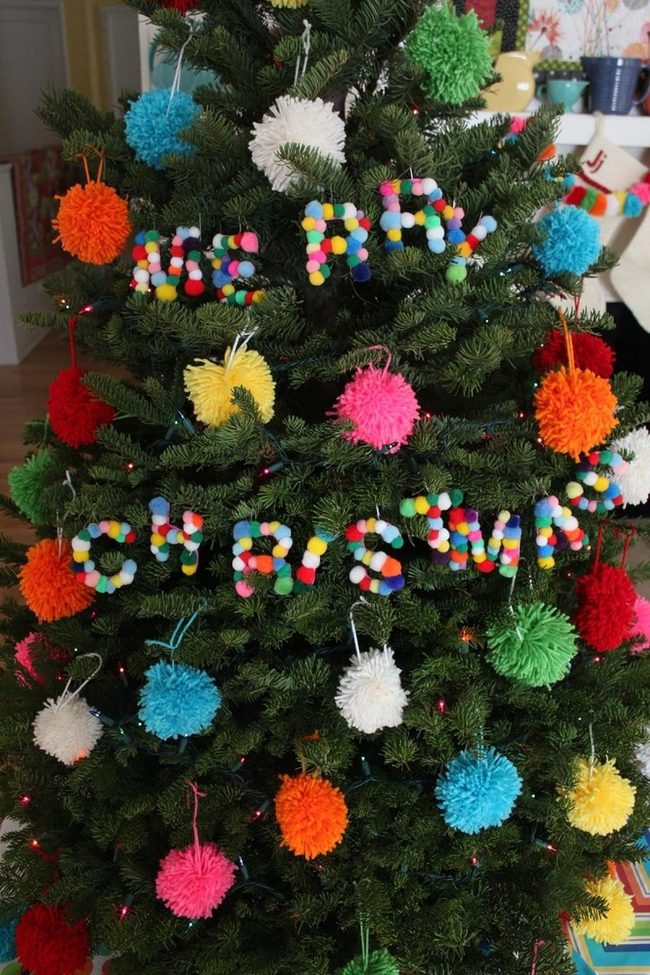 Colorful Pom-Poms Meet Handmade Letters