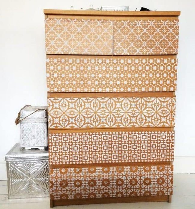 Stencilled Playing Cards Dresser