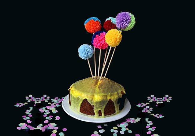 Yellow Frosting Cascade Celebration Cake