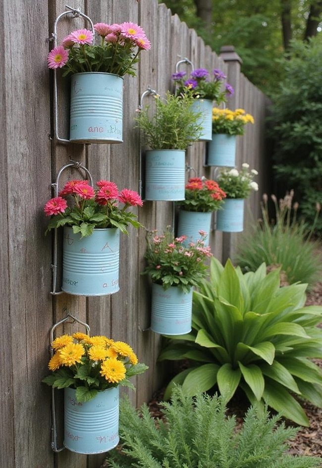 Painted Dollar Store Baskets Blooming
