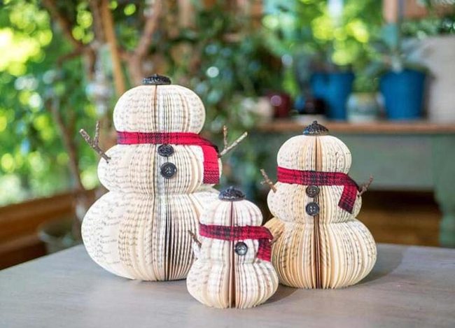 Yellowed Pages Stacked Snowman