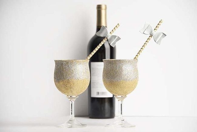 Glitter Glasses For New Year'S Eve