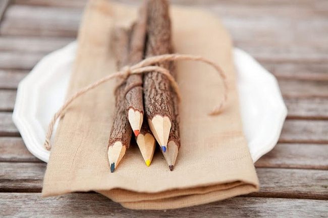 Natural Bark Pencils Five Colors