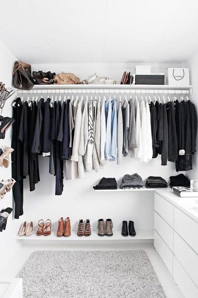 White Closet Color Gradient Organization
