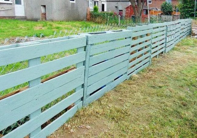Mint Green Pallet Fence