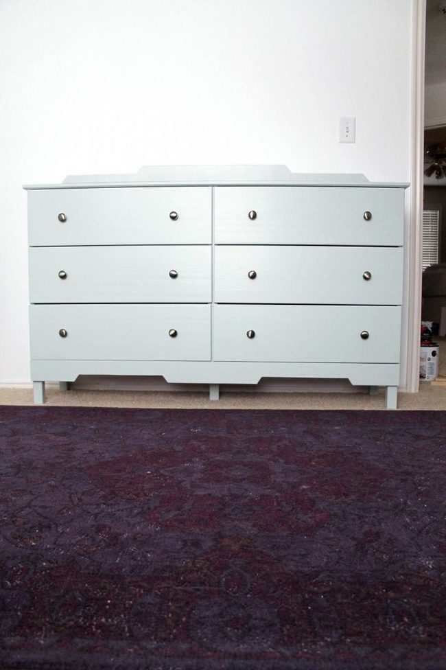 Light Blue Drawers, Purple Rugs, Peaceful Space