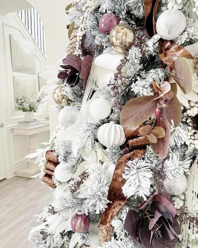 Plum Purple White Frosted Tree