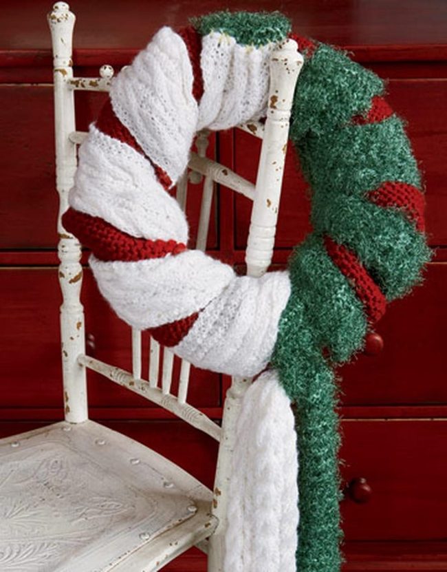 Weathered White Chairs Red Yarn