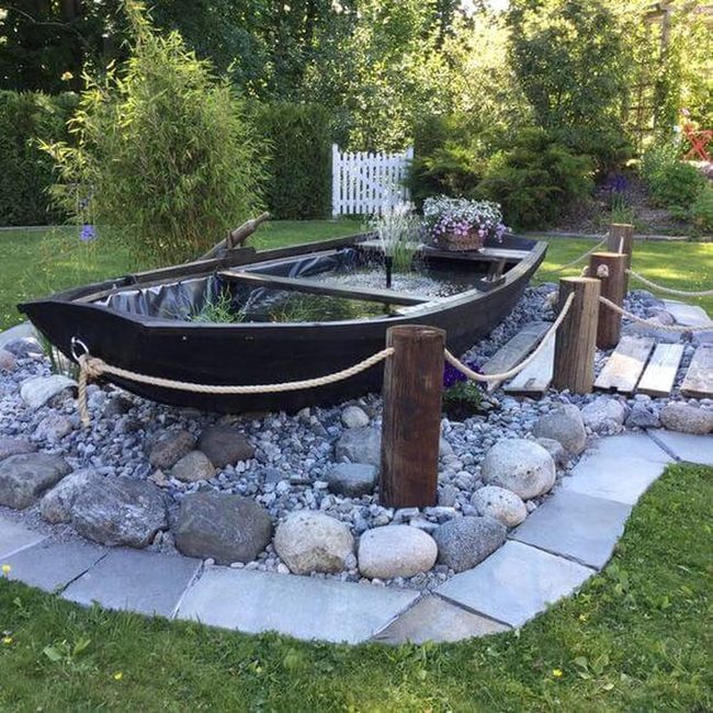 Weathered Boat Garden Planter