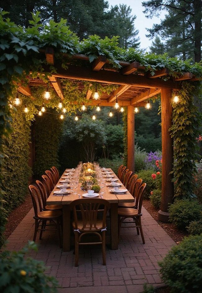Overhead Pergola Frames Outside Living Dining