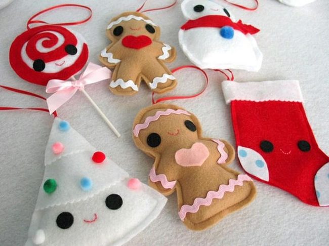 Felt Characters With Button Eyes And Pom-Poms