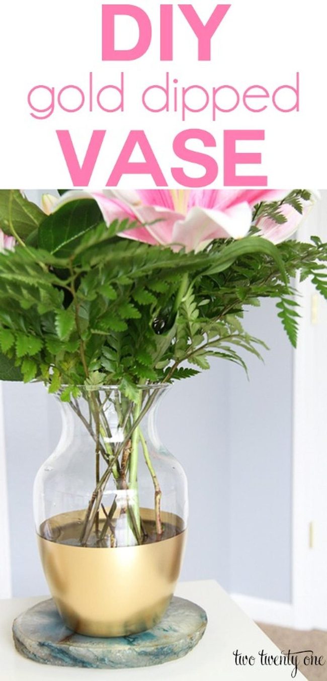 Gold-Dipped Glass Vases