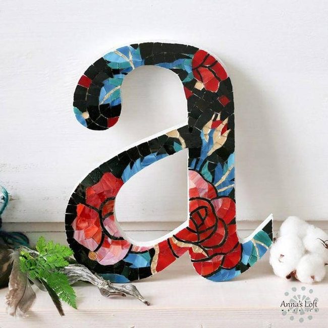 Colorful Mosaic Letter Sculpture