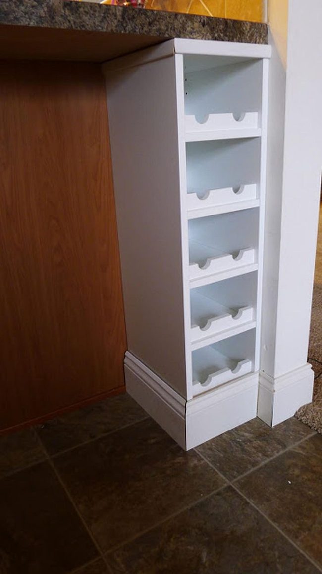 Under-Counter Wine Shelving White Wood