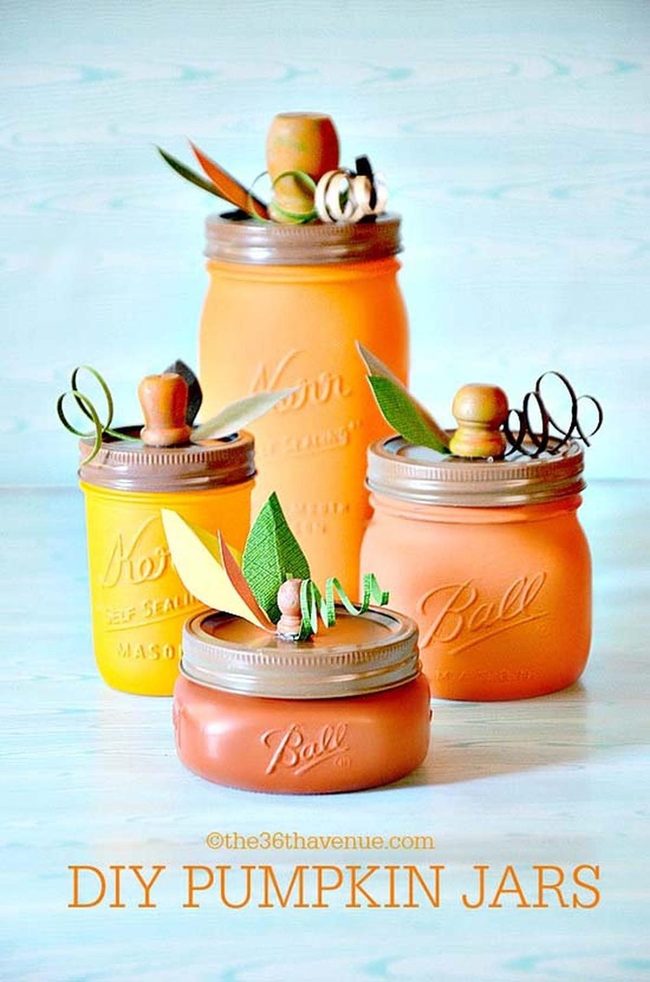 Orange Mason Jars With Twine