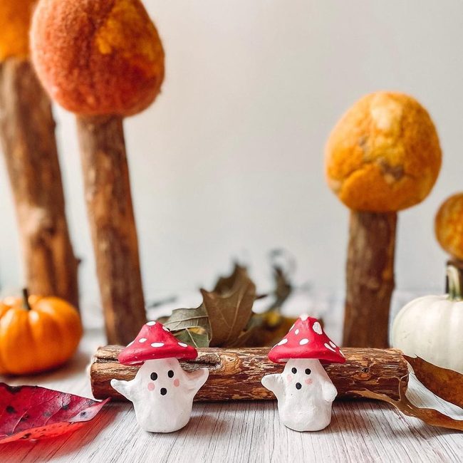 White Clay Mushroom Ghosts